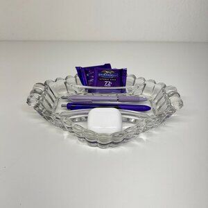 Heisey Crystolite Vintage Clear Glass 3-Section Vanity Tray Relish Dish 9.5"